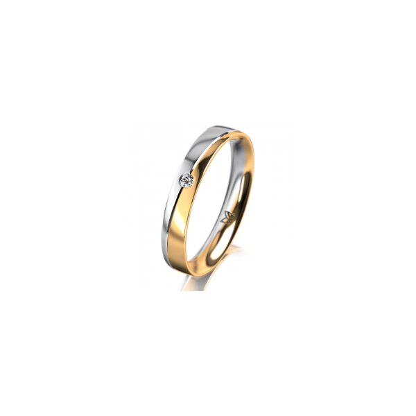 Ring 14 Karat Gelb-/Weissgold 3.5 mm poliert 1 Brillant G vs 0,025ct
