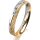 Ring 14 Karat Gelb-/Weissgold 3.5 mm kristallmatt 1 Brillant G vs 0,025ct