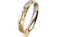 Ring 14 Karat Gelb-/Weissgold 3.5 mm diamantmatt 1...