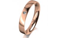 Ring 14 Karat Rotgold 3.5 mm poliert 1 Brillant G vs 0,025ct