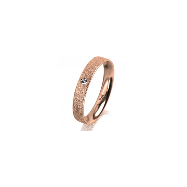 Ring 14 Karat Rotgold 3.5 mm kristallmatt 1 Brillant G vs 0,025ct