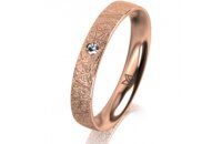 Ring 18 Karat Rotgold 3.5 mm kristallmatt 1 Brillant G vs...