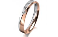 Ring 14 Karat Rot-/Weissgold 3.5 mm poliert 1 Brillant G...