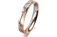 Ring 14 Karat Rot-/Weissgold 3.5 mm l&auml;ngsmatt 1...