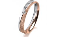 Ring 14 Karat Rot-/Weissgold 3.5 mm kristallmatt 1...