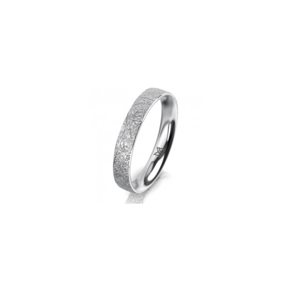 Ring 14 Karat Weissgold 3.5 mm kristallmatt