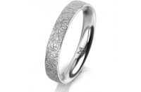 Ring 14 Karat Weissgold 3.5 mm kristallmatt