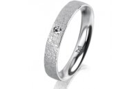 Ring 18 Karat Weissgold 3.5 mm kreismatt 1 Brillant G vs...