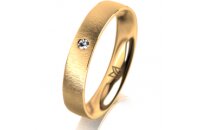 Ring 14 Karat Gelbgold 4.0 mm sandmatt 1 Brillant G vs...