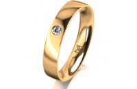 Ring 14 Karat Gelbgold 4.0 mm poliert 1 Brillant G vs...