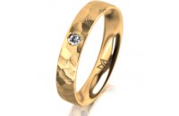 Ring 14 Karat Gelbgold 4.0 mm diamantmatt 1 Brillant G vs...