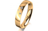Ring 14 Karat Gelbgold 4.0 mm poliert 3 Brillanten G vs...