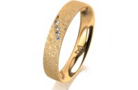 Ring 14 Karat Gelbgold 4.0 mm kreismatt 4 Brillanten G vs...