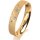 Ring 14 Karat Gelbgold 4.0 mm kreismatt 5 Brillanten G vs Gesamt 0,035ct