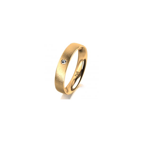 Ring 18 Karat Gelbgold 4.0 mm sandmatt 1 Brillant G vs 0,025ct