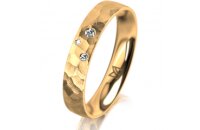 Ring 18 Karat Gelbgold 4.0 mm diamantmatt 3 Brillanten G...