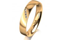 Ring 18 Karat Gelbgold 4.0 mm poliert 4 Brillanten G vs...