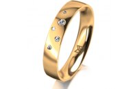 Ring 18 Karat Gelbgold 4.0 mm poliert 5 Brillanten G vs...