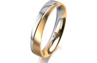 Ring 14 Karat Gelb-/Weissgold 4.0 mm l&auml;ngsmatt