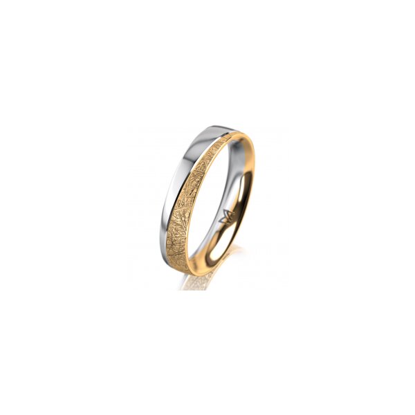 Ring 14 Karat Gelb-/Weissgold 4.0 mm kristallmatt