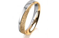 Ring 14 Karat Gelb-/Weissgold 4.0 mm kristallmatt