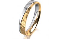 Ring 14 Karat Gelb-/Weissgold 4.0 mm diamantmatt