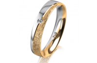 Ring 14 Karat Gelb-/Weissgold 4.0 mm kristallmatt 1...