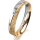 Ring 14 Karat Gelb-/Weissgold 4.0 mm kristallmatt 1 Brillant G vs 0,025ct