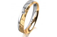 Ring 14 Karat Gelb-/Weissgold 4.0 mm diamantmatt 1...
