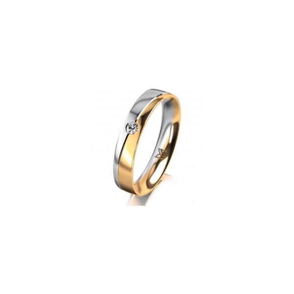 Ring 14 Karat Gelb-/Weissgold 4.0 mm poliert 1 Brillant G vs 0,050ct