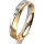 Ring 14 Karat Gelb-/Weissgold 4.0 mm l&auml;ngsmatt 1 Brillant G vs 0,050ct
