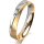 Ring 14 Karat Gelb-/Weissgold 4.0 mm sandmatt 1 Brillant G vs 0,050ct