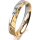 Ring 14 Karat Gelb-/Weissgold 4.0 mm diamantmatt 1 Brillant G vs 0,050ct