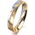 Ring 14 Karat Gelb-/Weissgold 4.0 mm längsmatt 3 Brillanten G vs Gesamt 0,030ct