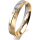 Ring 14 Karat Gelb-/Weissgold 4.0 mm sandmatt 3 Brillanten G vs Gesamt 0,030ct