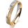 Ring 14 Karat Gelb-/Weissgold 4.0 mm kristallmatt 3 Brillanten G vs Gesamt 0,030ct
