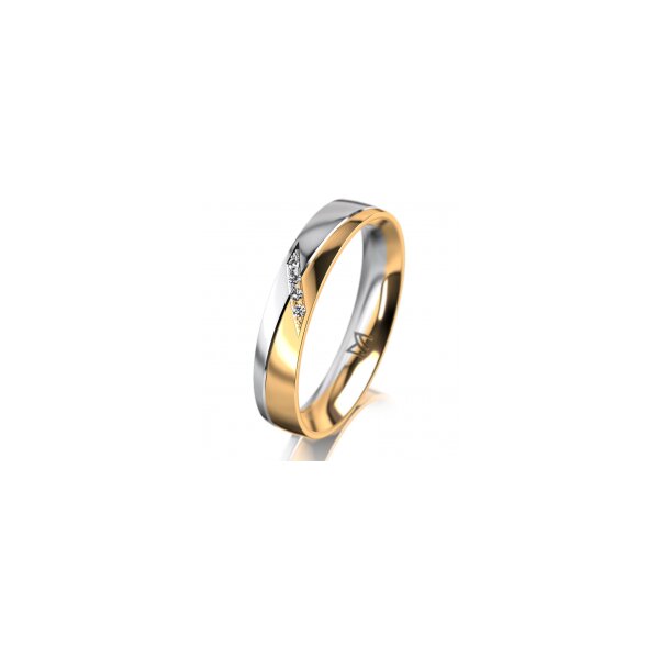 Ring 14 Karat Gelb-/Weissgold 4.0 mm poliert 4 Brillanten G vs Gesamt 0,020ct