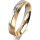 Ring 14 Karat Gelb-/Weissgold 4.0 mm längsmatt 4 Brillanten G vs Gesamt 0,020ct