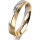 Ring 14 Karat Gelb-/Weissgold 4.0 mm l&auml;ngsmatt 4 Brillanten G vs Gesamt 0,020ct