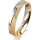 Ring 14 Karat Gelb-/Weissgold 4.0 mm kreismatt 4 Brillanten G vs Gesamt 0,020ct