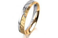 Ring 14 Karat Gelb-/Weissgold 4.0 mm diamantmatt 4...