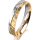 Ring 14 Karat Gelb-/Weissgold 4.0 mm diamantmatt 4 Brillanten G vs Gesamt 0,020ct
