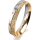 Ring 14 Karat Gelb-/Weissgold 4.0 mm kristallmatt 5 Brillanten G vs Gesamt 0,035ct