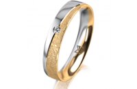 Ring 18 Karat Gelb-/Weissgold 4.0 mm kreismatt 1 Brillant...