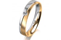 Klassik 3 Gold 750 Gelb Weiss 4.0 mm L&auml;ngsmatt