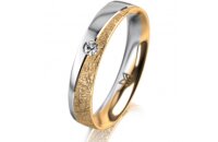 Klassik 3 Gold 750 Gelb Weiss 4.0 mm Kristallmatt