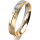 Ring 18 Karat Gelb-/Weissgold 4.0 mm sandmatt 3 Brillanten G vs Gesamt 0,030ct