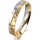Ring 18 Karat Gelb-/Weissgold 4.0 mm diamantmatt 3 Brillanten G vs Gesamt 0,030ct