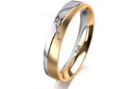 Ring 18 Karat Gelb-/Weissgold 4.0 mm l&auml;ngsmatt 4...