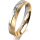 Ring 18 Karat Gelb-/Weissgold 4.0 mm sandmatt 4 Brillanten G vs Gesamt 0,020ct